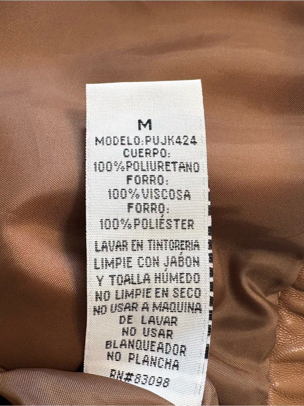 Ci Sono Cropped Chestnut Faux Leather Jacket - Picture 6 of 6
